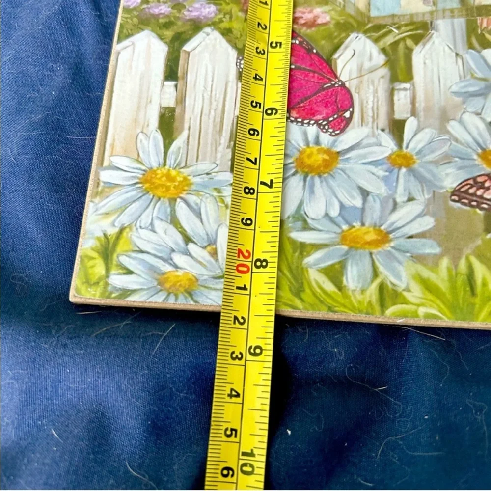 Vintage Bird House Fence Nature Sunny Day Wall Hanging Home Decor Wood Sign